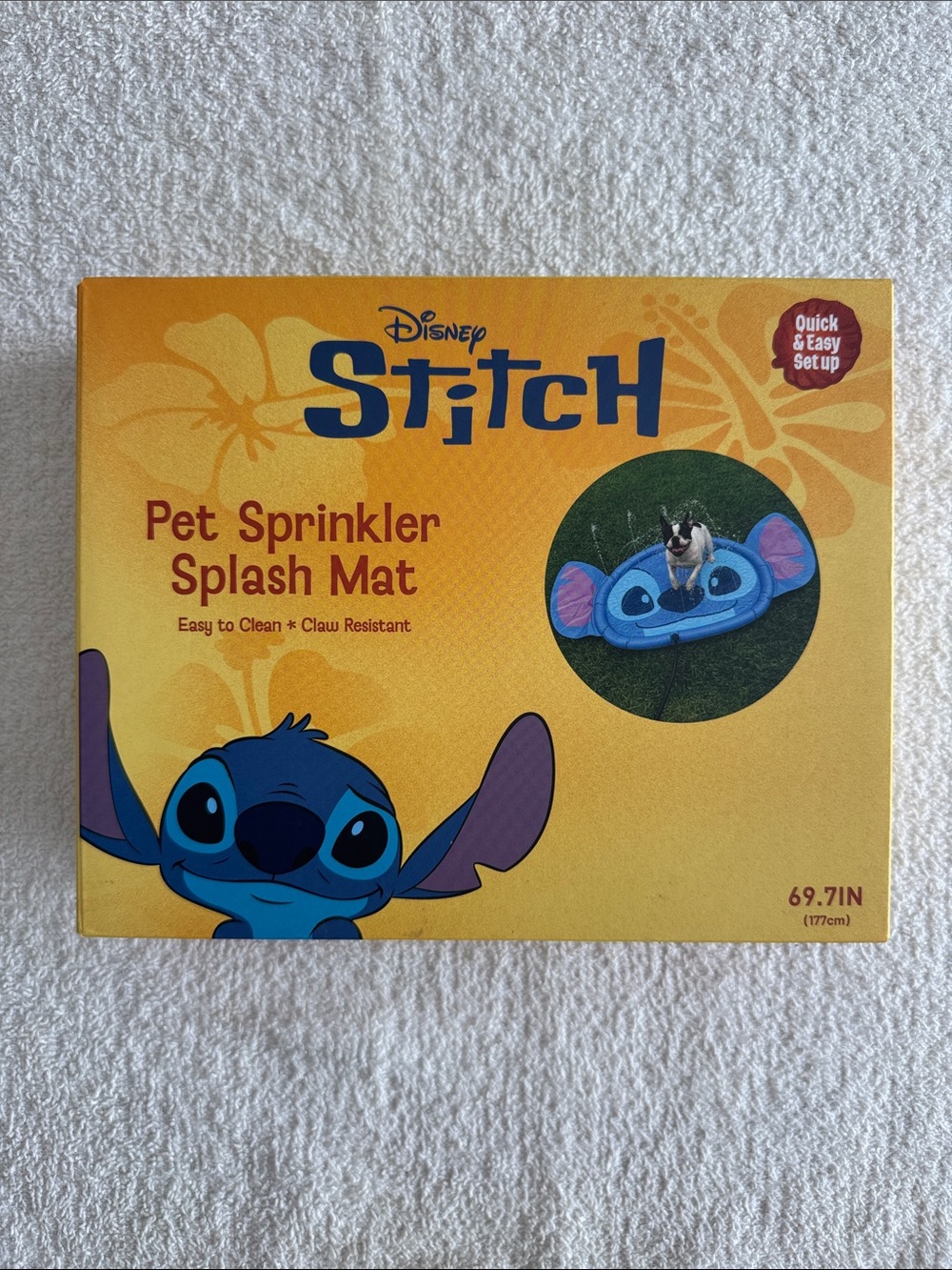 Disney Stitch Pet Sprinkler Splash Mat - Blue and Purple Accents